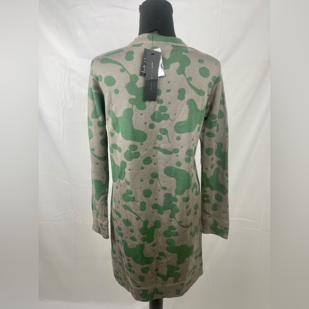 Marc Jacobs Oil Drop Wool Sweatshirt Dress in Granite Multi. Size Small - Picture 3 of 5